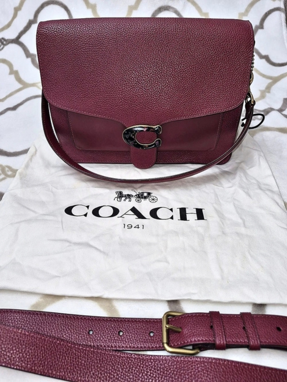 Coach Tabby Shoulder Burgandy Crossbody Bag